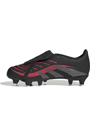 adidas Predator League Fold-Over Tongue Soft Ground Football Boots Kids, Scarpe da Calcio, Core Black/Grey Four/Lucid Red, 21 EU