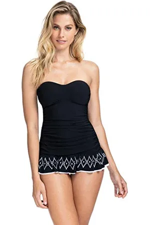 gottex Costume da Bagno Intero a Fascia con Taglio Laser, Frutti Nero, 36 Donna