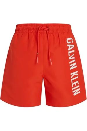 Calvin Klein Medium Drawstring Kv0kv00053, Pantaloncini da bagno Bambini e Ragazzi, (Flaming Chili), 14-16 anni