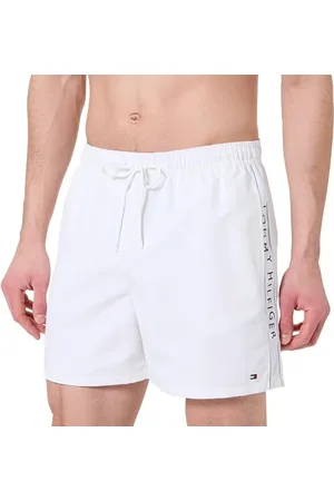 Tommy Hilfiger Uomo Pantaloncino da Bagno Medium Drawstring Tape con Coulisse, Bianco (Th Optic ), M