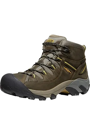 Keen Targhee 2 Mid Waterproof, Stivali da Escursionismo, Uomo, Black Olive/Yellow, 43 EU