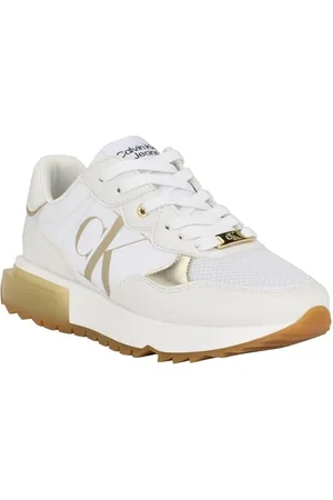 Calvin Klein Sneaker Magalee Donna, Bianco/Oro 142, 37 EU