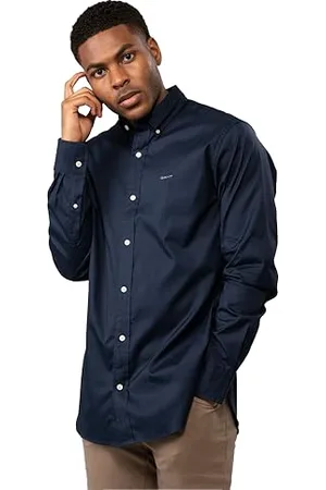 GANT REG PINPOINT OXFORD SHIRT, Camicia elee Uomo, ( MARINE ), XL