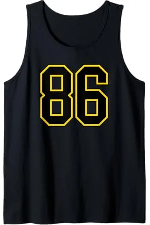 Sports Numbers Store Numero 86 in stile sportivo universitario e giallo Canotta