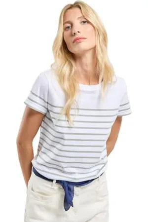 Armor.lux Armor Lux Marinière Etel À Manches Courtes et col Bateau en Coton Léger Femme T-Shirt, , L Donna