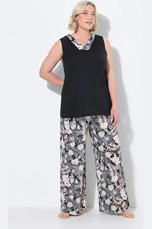 Ulla Popken Pyjama, Pigiama Palmes Spring, , 62-64 Donna