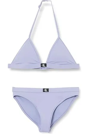 Calvin Klein Triangle Bikini Set KY0KY00092 Triangolo, (Persian Violet), 10-12 Bambine e Ragazze