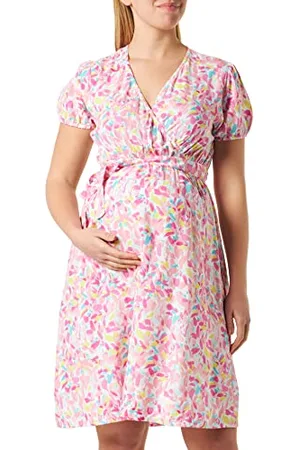 Mama;licious Mlcasey Tess S/S Wo Dress 2f A. Vestito Premaman, Begonia Rosa, S Donna