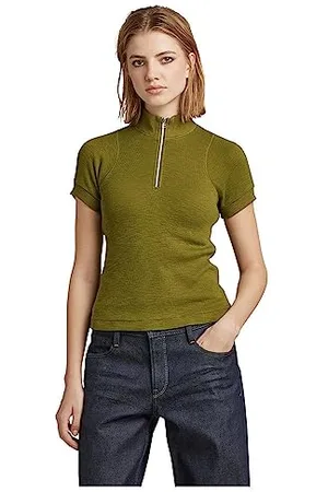 G-Star Donna Cycling Ultra Slim Zip Top, (avocado D23122-D263-D612), M