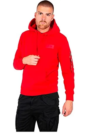 Alpha Industries Back Print Hoody Uomo Felpa con Cappuccio, , M