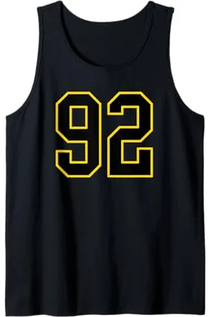 Sports Numbers Store Numero 92 in stile sportivo universitario e giallo Canotta