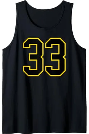 Sports Numbers Store Numero 33 in stile sportivo universitario e giallo Canotta