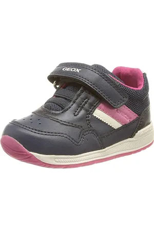 Geox B Rishon Girl A, Primi Passi Bimba 0-24, Blu/Rosa (Lt Navy/Fuchsia), 18 EU
