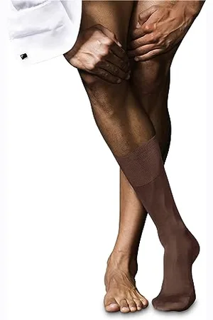Falke No. 9 M SO cotone filo di Scozia tinta unita 1 paio, Calzini Uomo, (Brandy 5167), 45-46