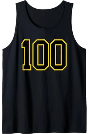 Sports Numbers Store Numero 100 in stile sportivo universitario e giallo Canotta