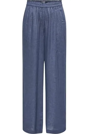 ONLY Onltokyo Life HW Linen Blend Pnt Noos Pantaloni Dritti con Vita Alta e Tasche Laterali, , (S) W x 30L Donna