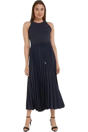 Tommy Hilfiger Abito Donna Midi Dress senza Maniche, (Desert Sky), XXS