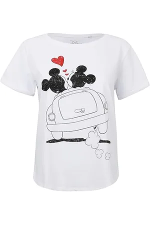 Disney Topolino e Minnie Cuori T-Shirt, , L, Donna