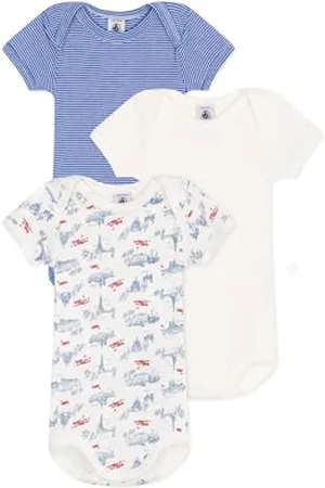 Petit Bateau A0cxe Noi Body A Maniche Corte, , 12 Mesi (Pacco da 3) Unisex-Bimbi