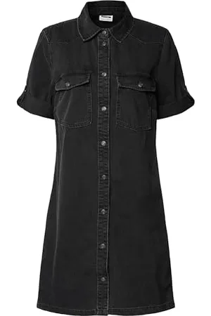 Noisy May Abito in Denim Midi da Donna Dress Modish Short-Sleeved Shirt Dress NMNEW, Colore: , Taglia:M