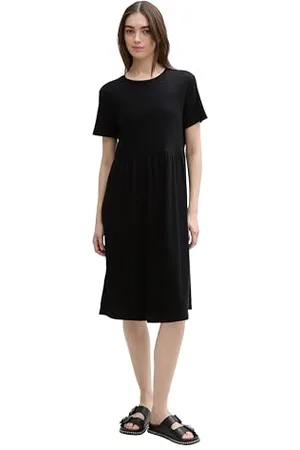 TOM TAILOR 1047101 Vestito, 14482-Deep Black, L Donna