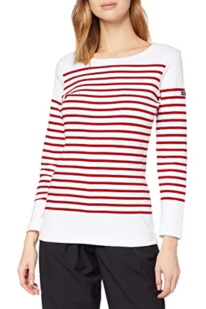 Armor.lux Armor Lux Mariniera Amiral da Donna T-Shirt, Bianco/Braise, 44