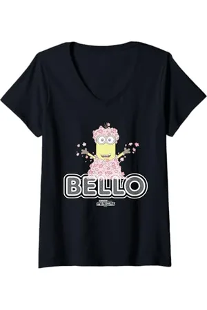 Minions Donna Kevin Bello Sakura Season Maglietta con Collo a V