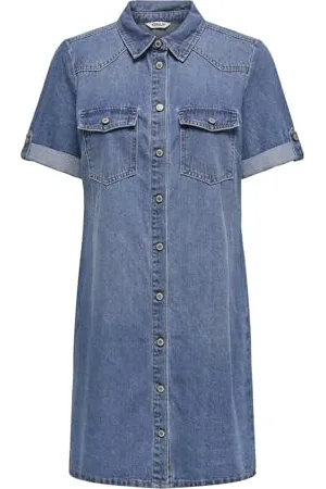 ONLY Onllisa S/S DNM Dress Gua, , XS Donna