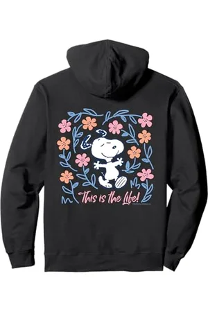 Peanuts Snoopy Buona Vita Primavera Fiori Estate Felice Divertimento Natura Felpa con Cappuccio