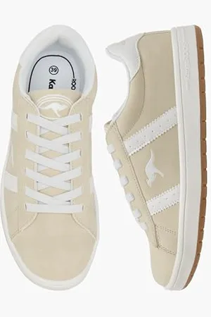 KangaROOS K-ca Miles OS, Scarpe da Ginnastica, Beige/Bianco, 35 EU