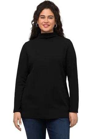 Ulla Popken Maglia a Costine con Collo Alto, Slim T-Shirt, , 56-58 Donna