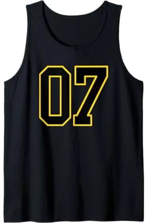 Sports Numbers Store Numero 7 in stile sportivo universitario e giallo Canotta