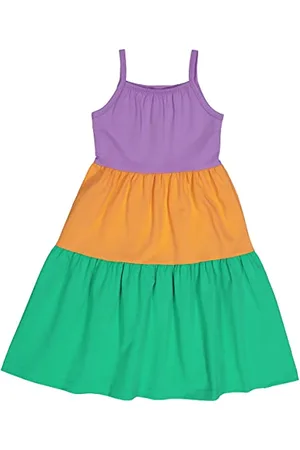 Green Cotton Alfa Sleeveless Dress, , 6 Anni Bambina
