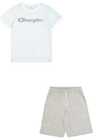 Champion Legacy Boy-Graphic Crewneck Set with Large Print, (BS187), 7-8 Anni Bambini e Ragazzi