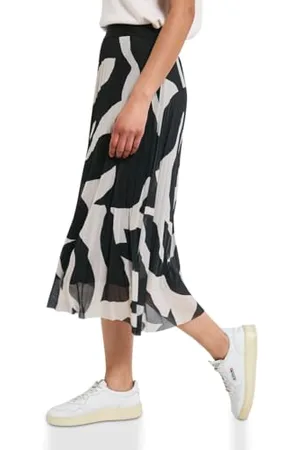 Street one Mesh Plissée Skirt_Print 36, , 36