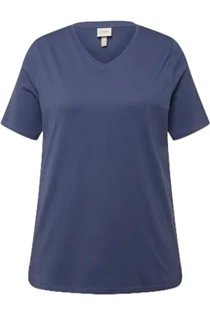 Ulla Popken Maglietta Basic Classic, Scollo a V, 747957 T-Shirt, , 48/50 IT Donna