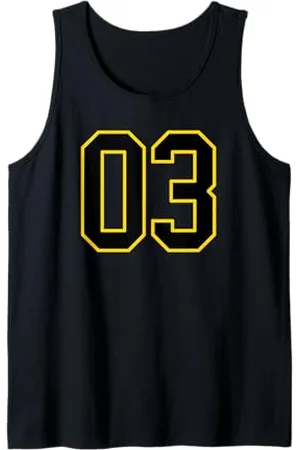 Sports Numbers Store Numero 3 in stile sportivo universitario e giallo Canotta