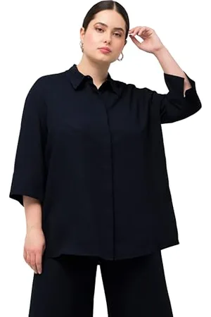 Ulla Popken Lässige Hemdbluse Camicette, , 52/54 IT Donna