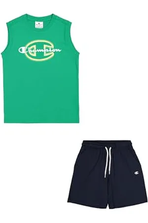Champion Legacy Boy-Graphic Sleeveless Crewneck Set with Large Print Impostato, (GS130), 7-8 Anni Bambino