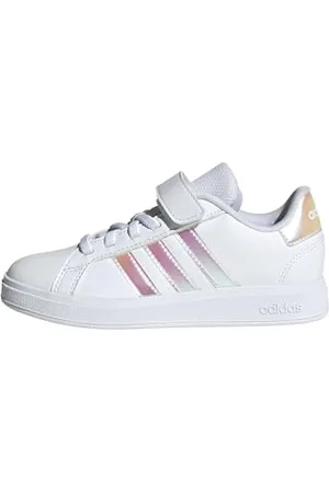 adidas Grand Court 2.0 Shoes Children, Scarpe da Tennis Unisex-Adulto, Cloud White/Iridescent/Cloud White, 35 EU