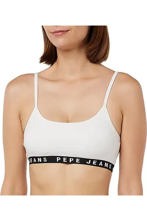 Pepe Jeans Logo Str Brlt, Reggiseno Donna, (White),S