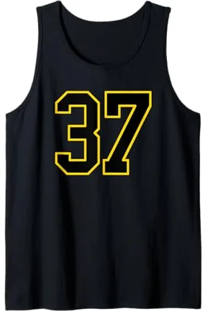 Sports Numbers Store Numero 37 in stile sportivo universitario e giallo Canotta