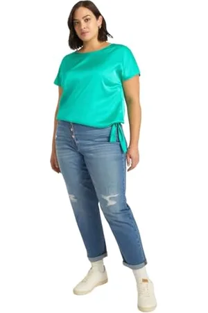 Fiorella rubino : Blusa con Viscosa LENZING ECOVERO con Nodo al Fondo Curvy Size Stagione Primavera Estate 2025.