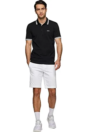 HUGO BOSS Paddy Curved, Polo Moderno, Uomo, Nero , L
