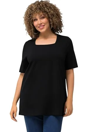 Ulla Popken Maglietta a Maniche Corte con Scollo a barretta T-Shirt, , 52-54 Donna