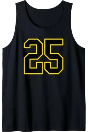 Sports Numbers Store Numero 25 in stile sportivo universitario e giallo Canotta