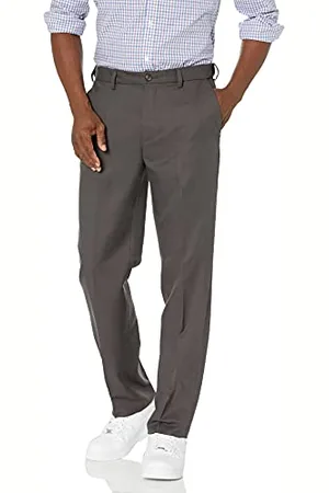 Amazon Pantaloni Classici con Vita Espandibile e Piatti sul Davanti Uomo, , 60W / 30L