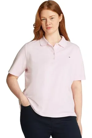 Tommy Hilfiger Maglietta Polo Maniche Corte Donna Regular Fit, Rosa (Light ), 54