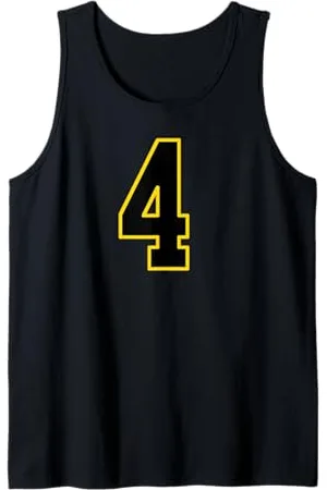 Sports Numbers Store Numero 4 in stile sportivo universitario e giallo Canotta