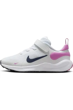 Nike Revolution 7, Sneaker, White/Midnight Navy-Playful Pink, 31.5 EU
